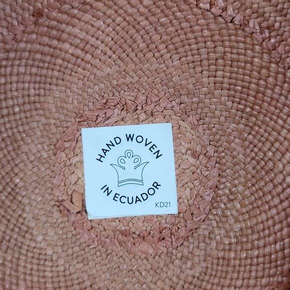 Cuyana Wide Brim Ecuador Hat Toquilla Straw Terracotta Panama Sun Hat Size 57 M